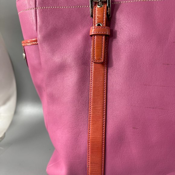Coach #5787 Pink Leather Large Tote Bag - Picture 6 of 13